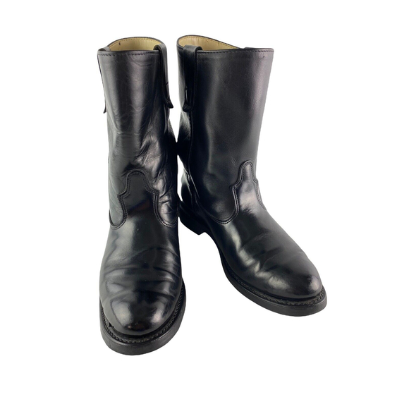 Double H Ranchwell Men's Black Cowboy Western Work Boots Black Size 8.5D‎ 3104 - Picture 1 of 11